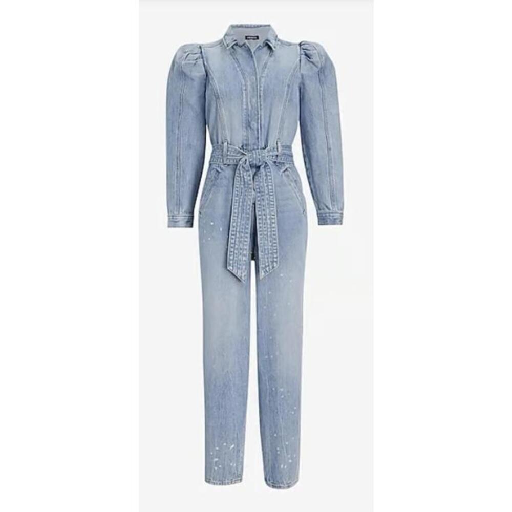 Express Denim Womens Jumpsuit, Denim Streetwear One Piece Like New Size 0
